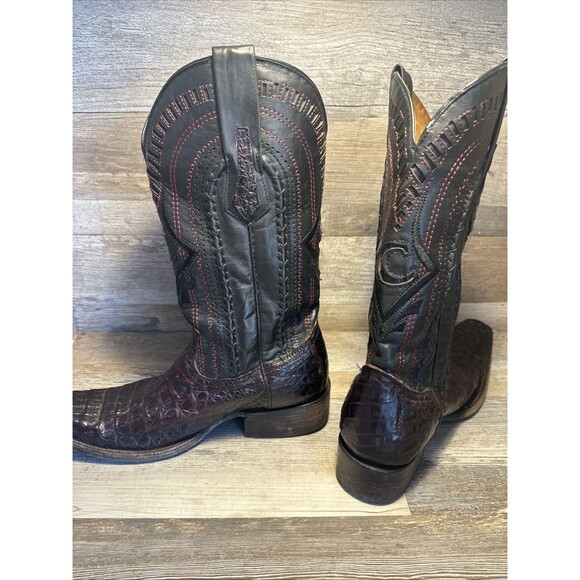 Cuadra Western Cowboy Dark Martin & Black Men\'s Exotic Boots 8.5D main image 8